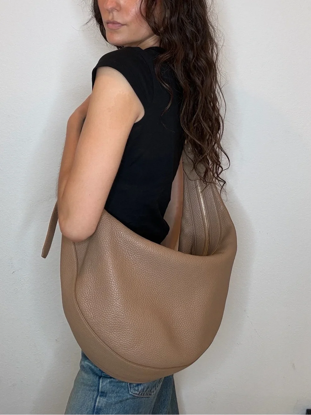 KHAITE Augustina Leather Hobo Bag